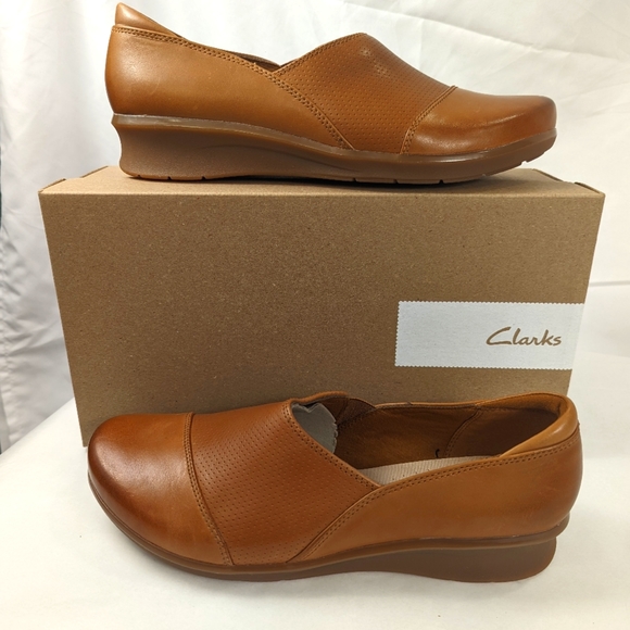 Clarks Shoes Clarks Hope Porter Tan Leather Slip On Poshmark